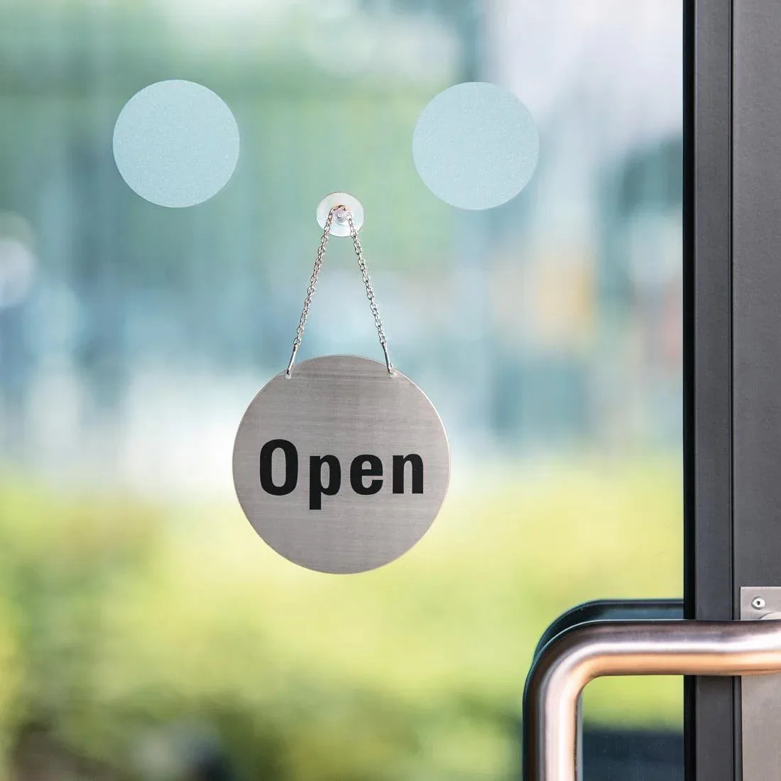 U065 Stainless Steel Door Sign - Open and Closed - JD Catering Equipment Solutions Ltd