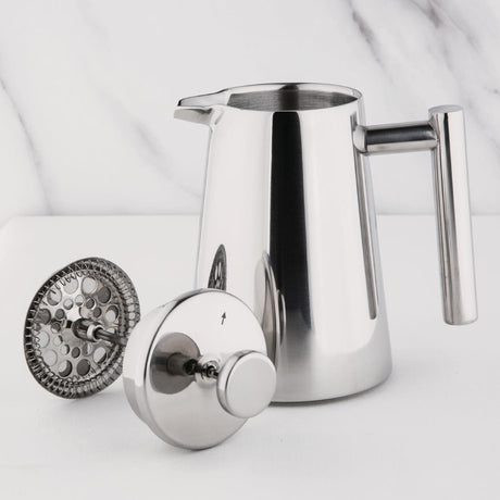 U072 Olympia Insulated Art Deco Stainless Steel Cafetiere 3 Cup