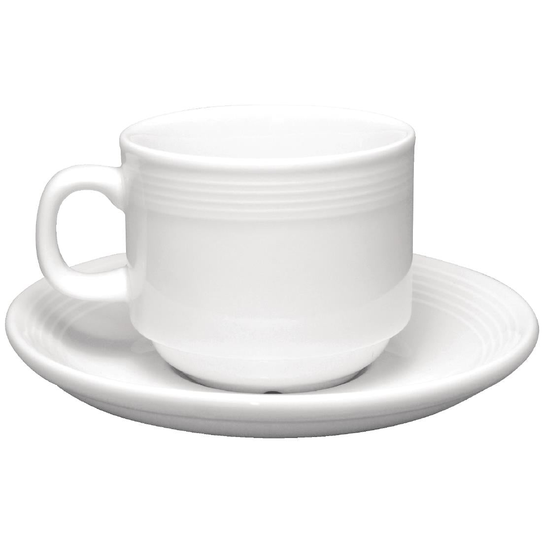 U084 Olympia Linear Stacking Tea Cups 200ml 7oz (Pack of 12)