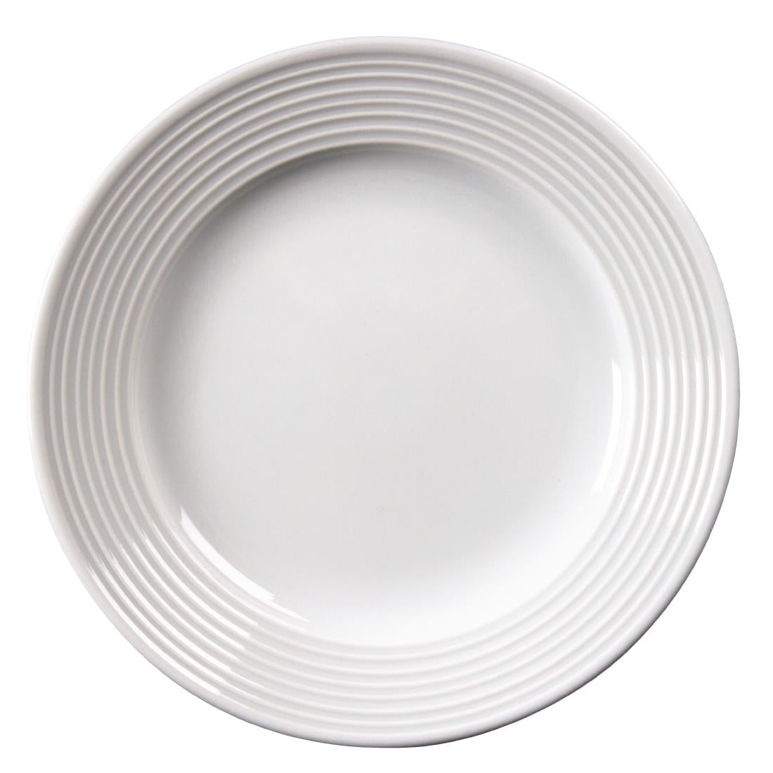 U089 Olympia Linear Wide Rimmed Plates 150mm (Pack of 12)