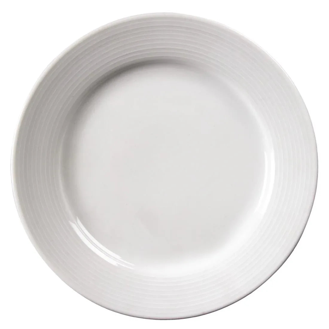 U090 Olympia Linear Wide Rimmed Plates 200mm (Pack of 12) - JD Catering Equipment Solutions Ltd
