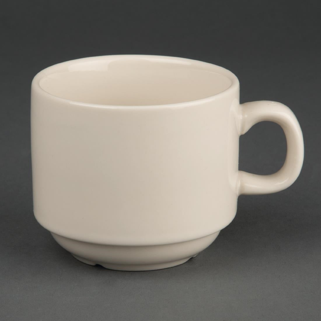 U106 Olympia Ivory Stacking Tea Cups 206ml 7.5oz (Pack of 12)