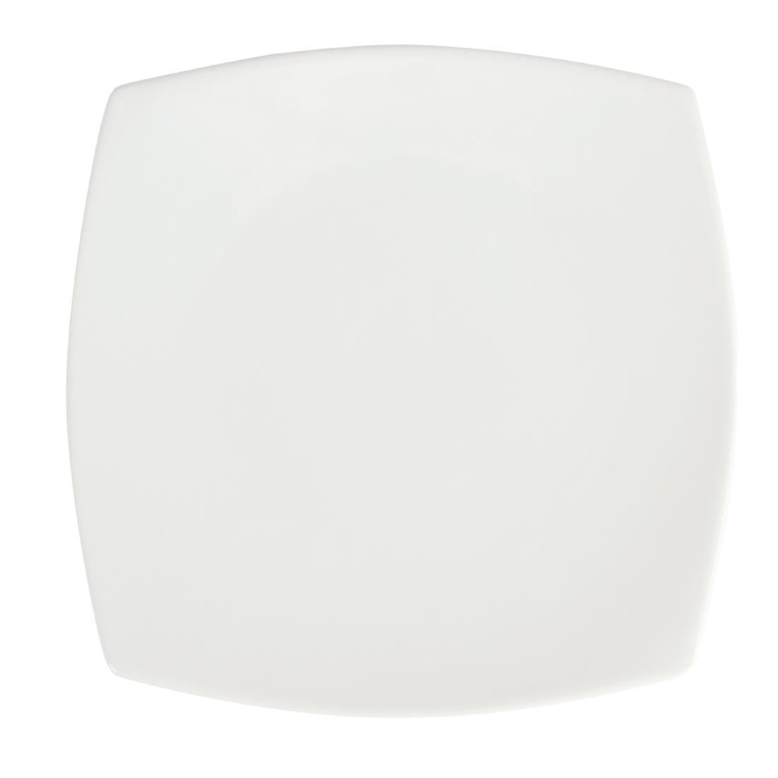 U170 Olympia Whiteware Rounded Square Plates 240mm (Pack of 12)
