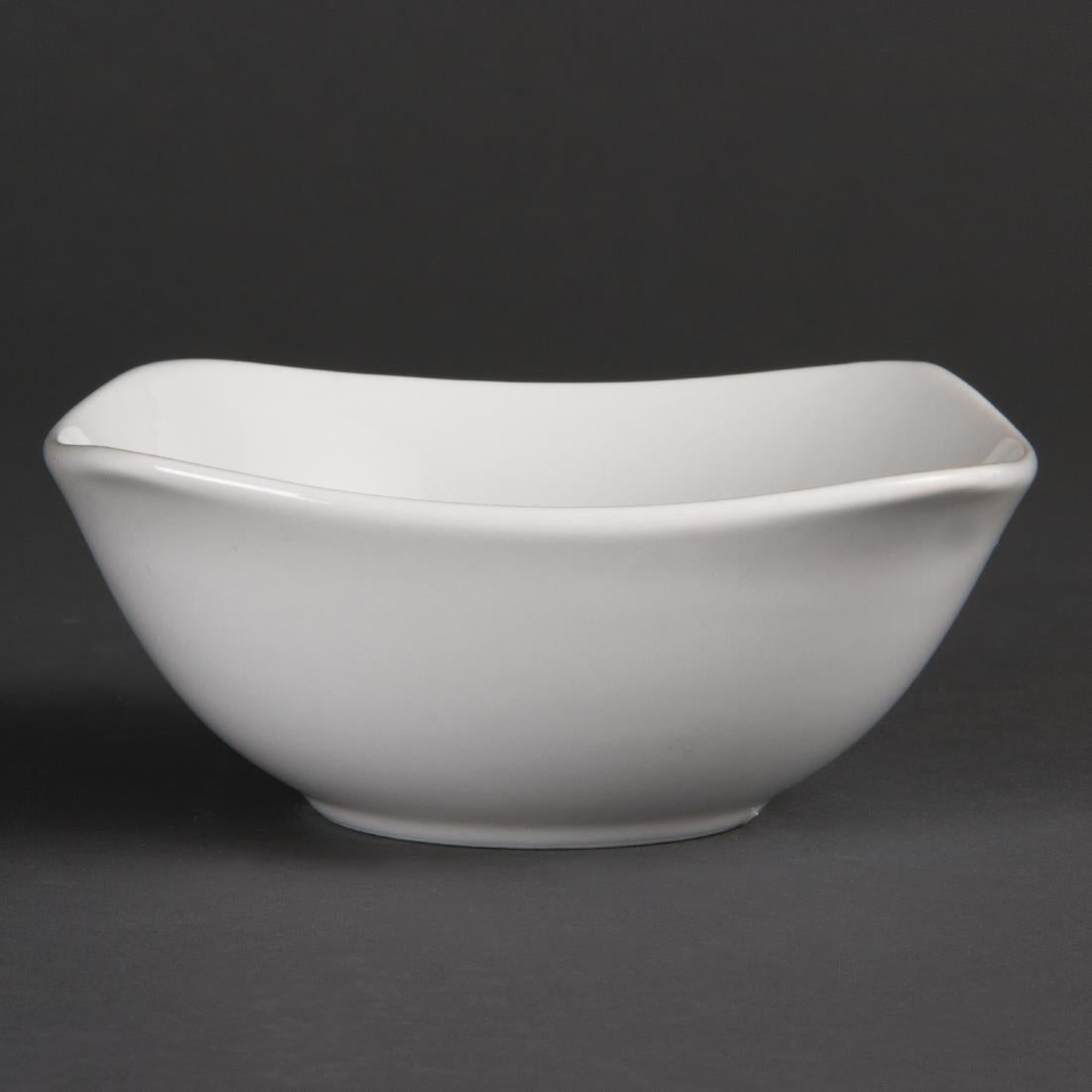 U173 Olympia Whiteware Rounded Square Bowls 140mm (Pack of 12)