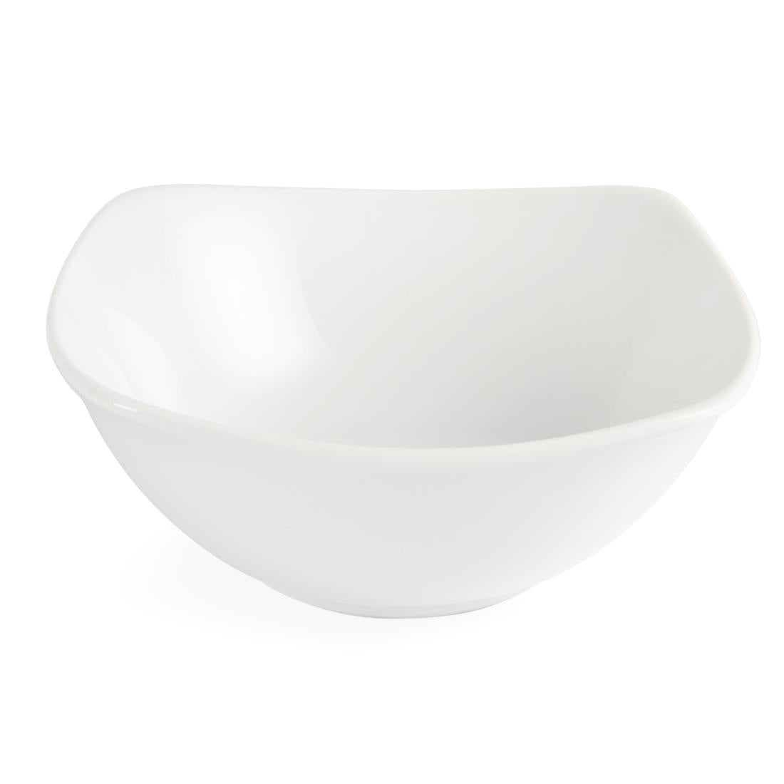 U173 Olympia Whiteware Rounded Square Bowls 140mm (Pack of 12)
