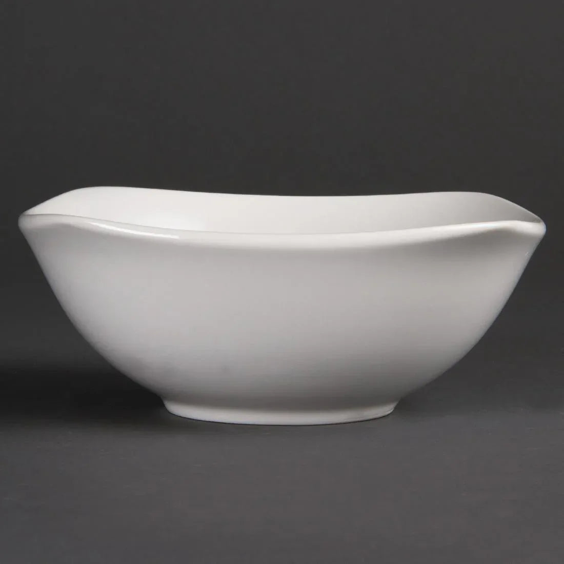 U174 Olympia Whiteware Rounded Square Bowls 180mm (Pack of 12) - JD Catering Equipment Solutions Ltd
