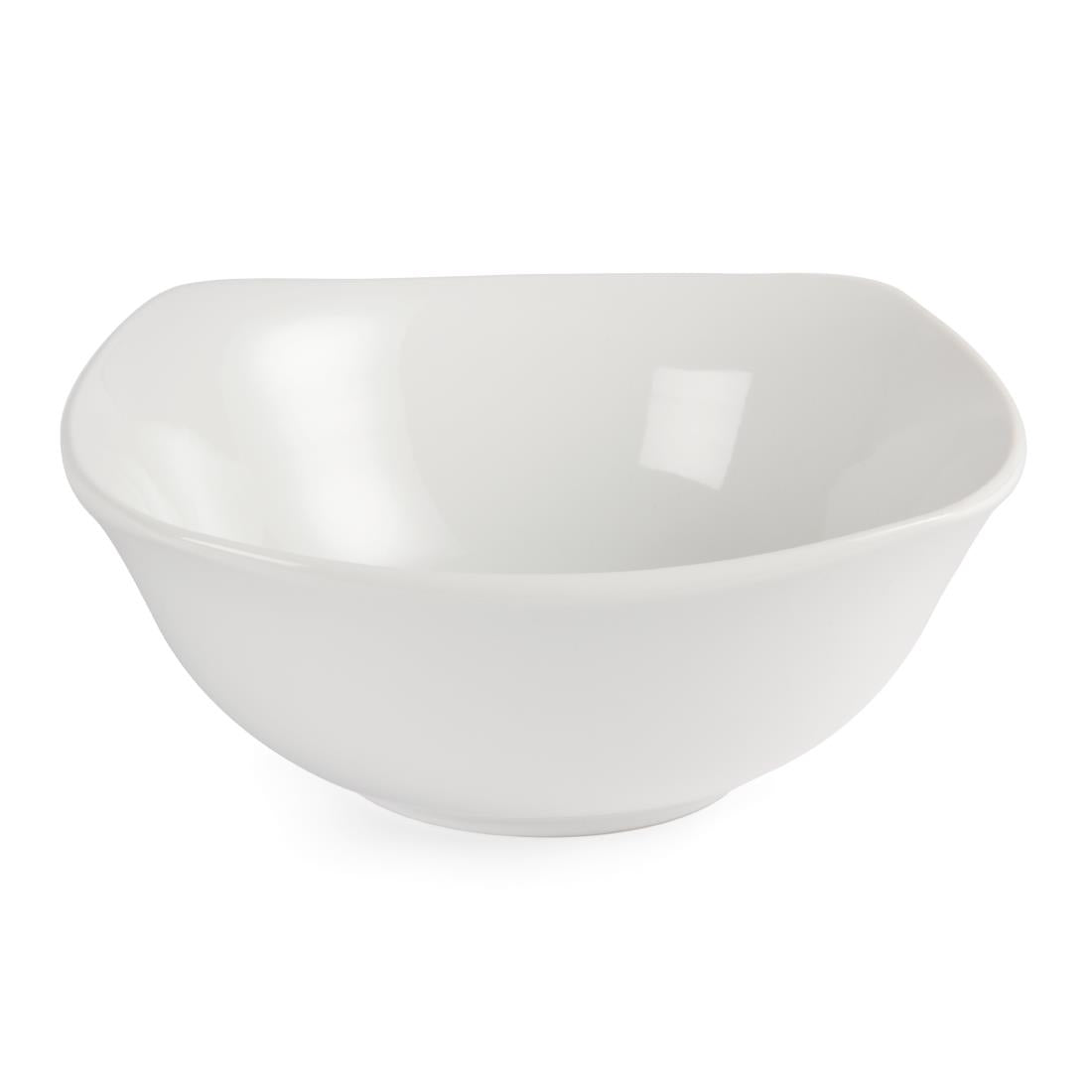 U175 Olympia Whiteware Rounded Square Bowls 220mm (Pack of 12)