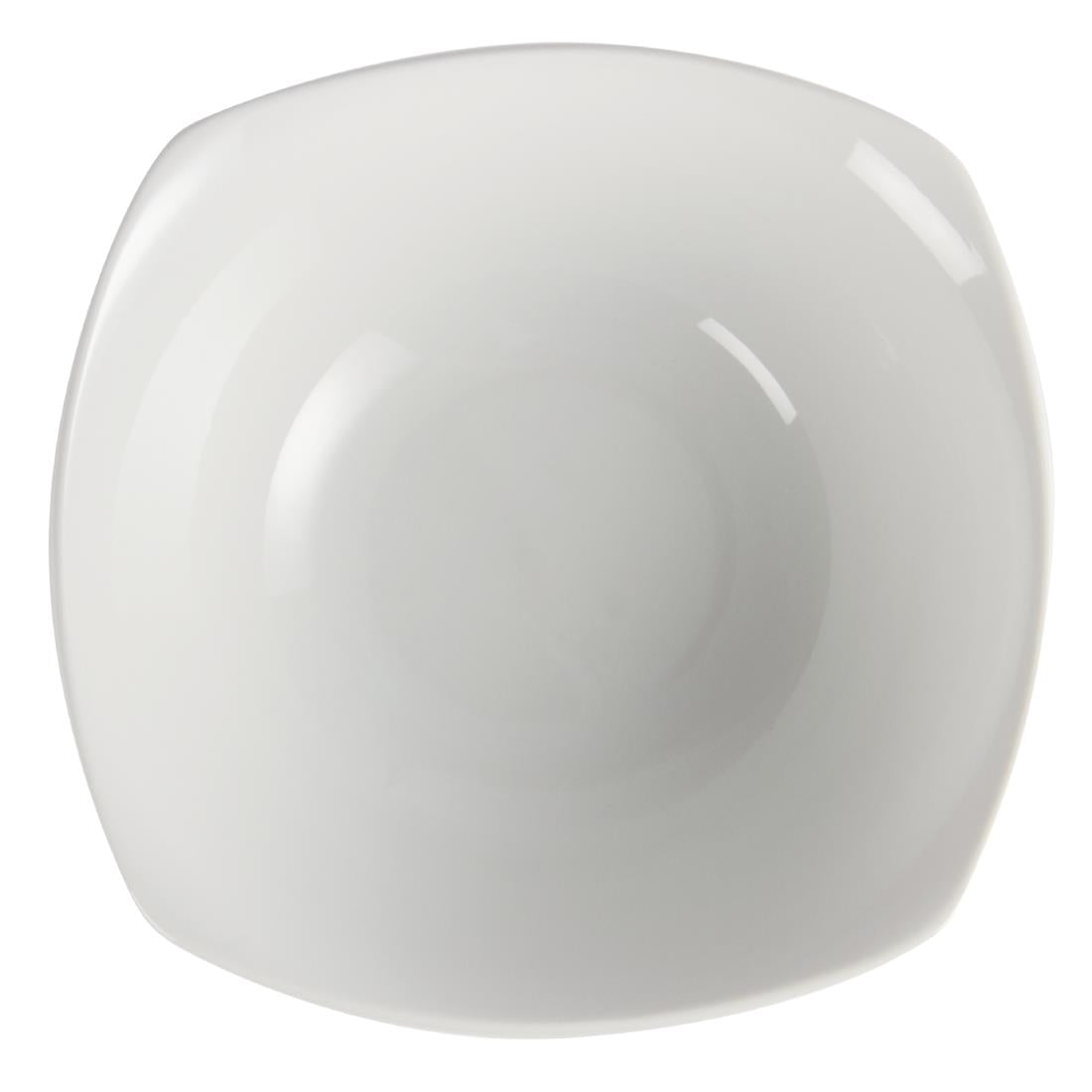 U175 Olympia Whiteware Rounded Square Bowls 220mm (Pack of 12)