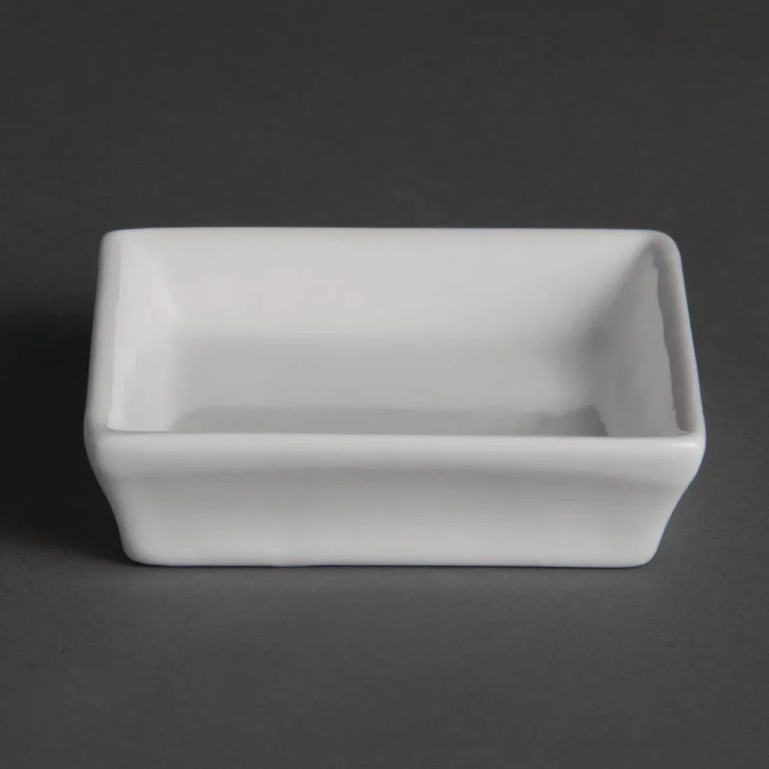 U180 Olympia Flat Square Miniature Dishes 80mm (Pack of 12) - JD Catering Equipment Solutions Ltd