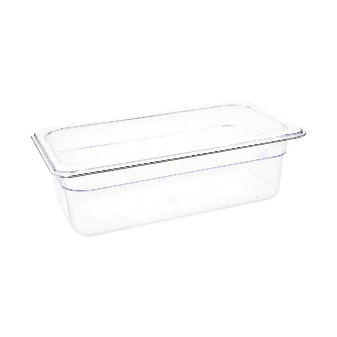 U233 Vogue Polycarbonate 1/3 Gastronorm Container 100mm Clear - JD Catering Equipment Solutions Ltd