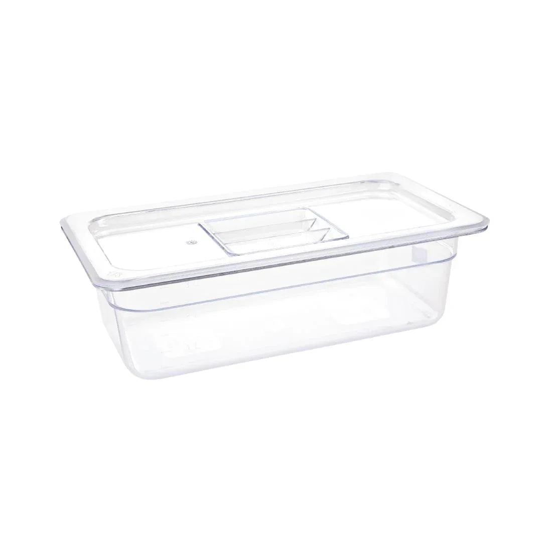 U233 Vogue Polycarbonate 1/3 Gastronorm Container 100mm Clear - JD Catering Equipment Solutions Ltd