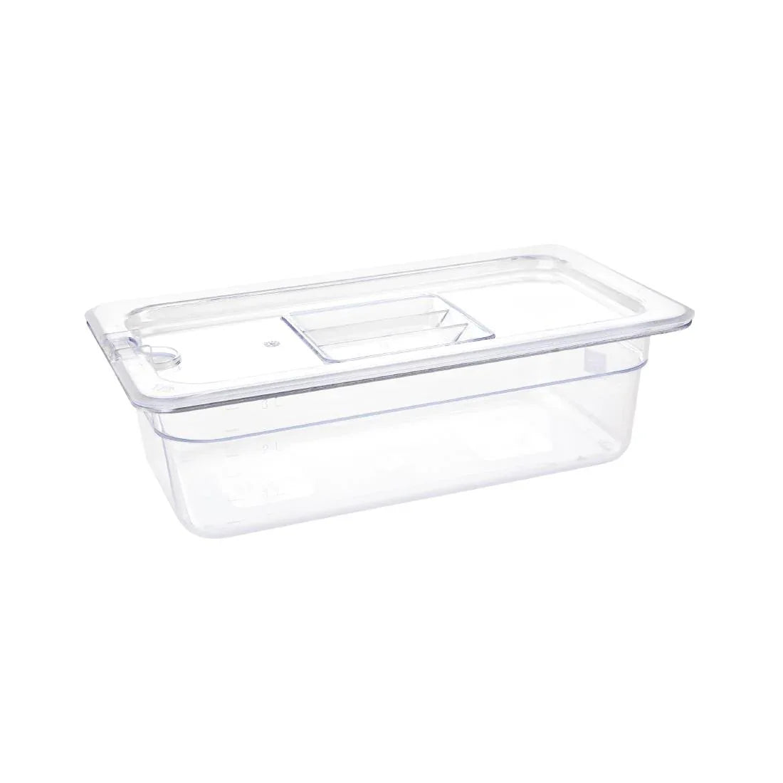 U233 Vogue Polycarbonate 1/3 Gastronorm Container 100mm Clear - JD Catering Equipment Solutions Ltd