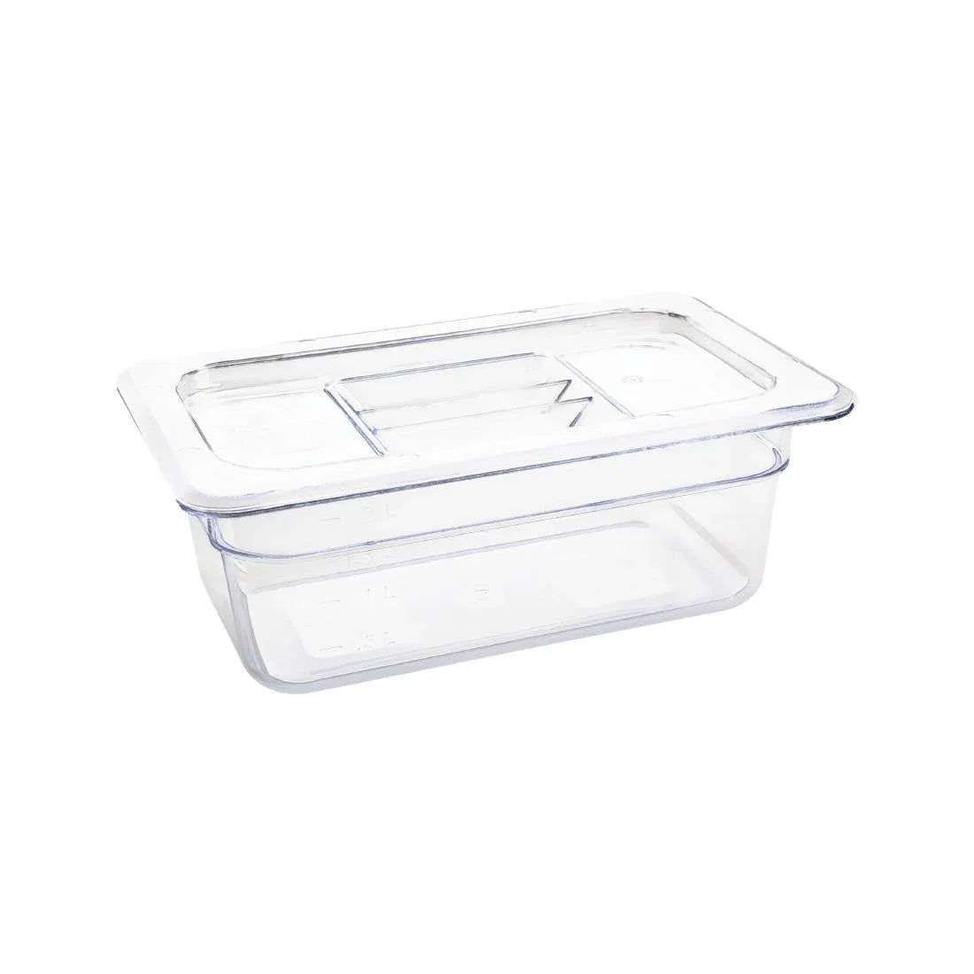 U237 Vogue Polycarbonate 1/4 Gastronorm Container 100mm Clear - JD Catering Equipment Solutions Ltd