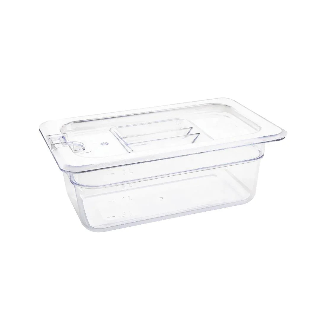 U237 Vogue Polycarbonate 1/4 Gastronorm Container 100mm Clear - JD Catering Equipment Solutions Ltd