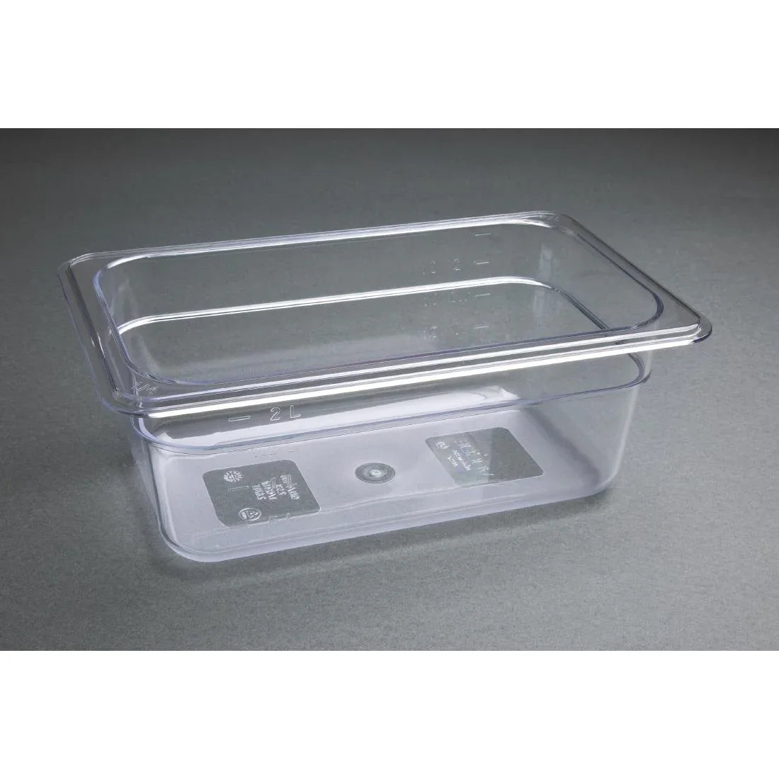 U237 Vogue Polycarbonate 1/4 Gastronorm Container 100mm Clear - JD Catering Equipment Solutions Ltd
