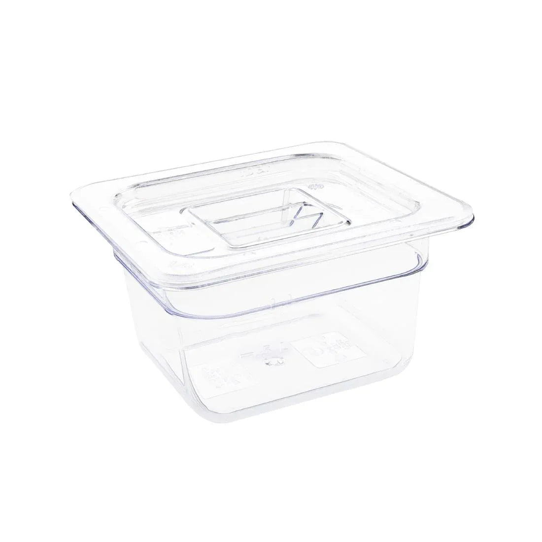 U240 Vogue Polycarbonate 1/6 Gastronorm Container 100mm Clear - JD Catering Equipment Solutions Ltd