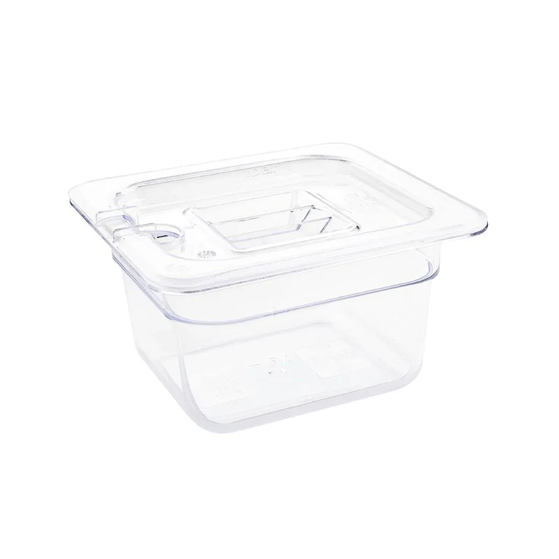 U240 Vogue Polycarbonate 1/6 Gastronorm Container 100mm Clear - JD Catering Equipment Solutions Ltd