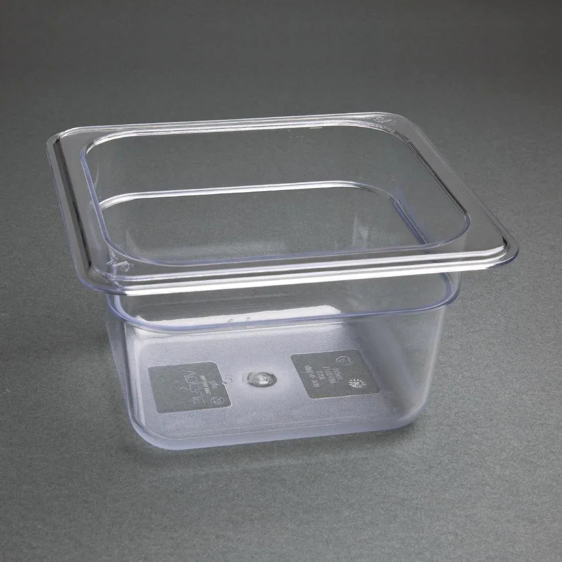U240 Vogue Polycarbonate 1/6 Gastronorm Container 100mm Clear - JD Catering Equipment Solutions Ltd