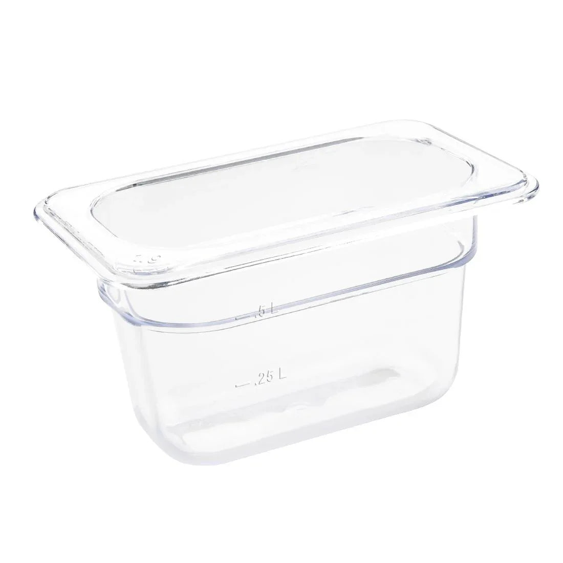 U243 Vogue Polycarbonate 1/9 Gastronorm Container 100mm Clear - JD Catering Equipment Solutions Ltd