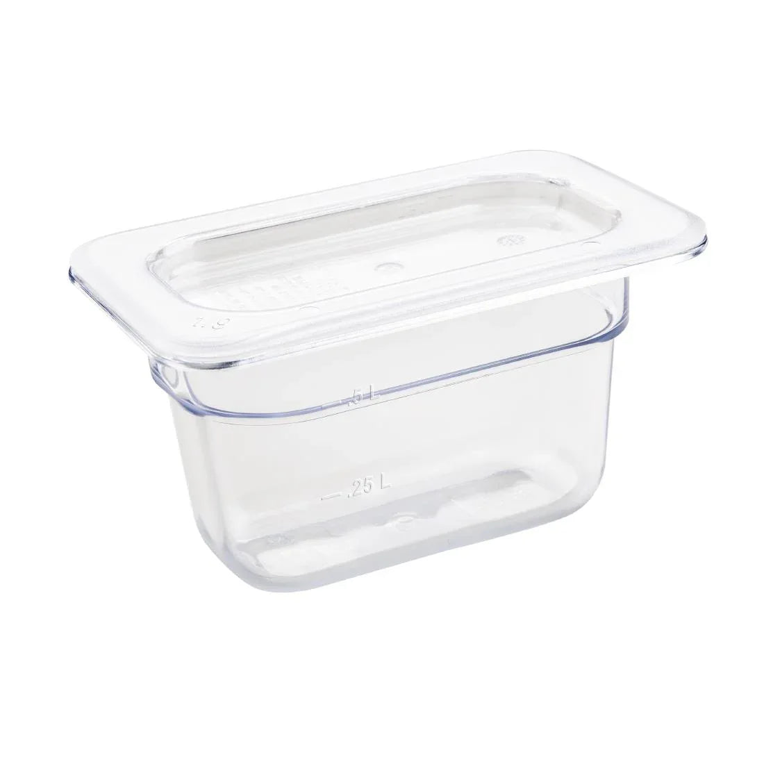 U243 Vogue Polycarbonate 1/9 Gastronorm Container 100mm Clear - JD Catering Equipment Solutions Ltd