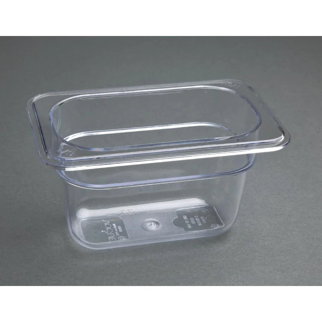 U243 Vogue Polycarbonate 1/9 Gastronorm Container 100mm Clear - JD Catering Equipment Solutions Ltd