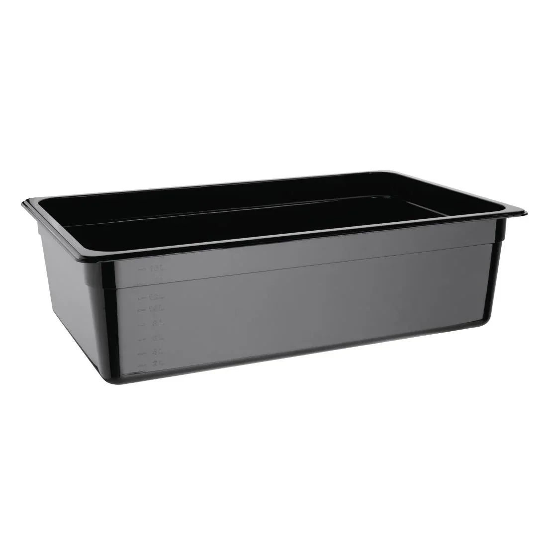 U456 Vogue Polycarbonate 1/1 Gastronorm Container 150mm Black - JD Catering Equipment Solutions Ltd