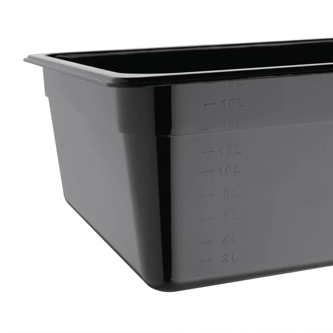 U456 Vogue Polycarbonate 1/1 Gastronorm Container 150mm Black - JD Catering Equipment Solutions Ltd