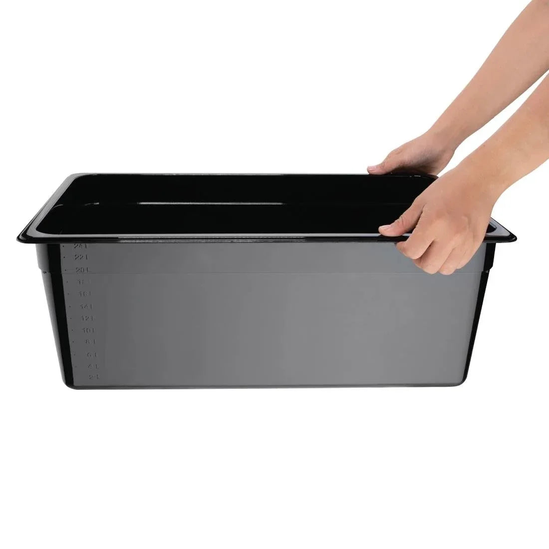 U457 Vogue Polycarbonate 1/1 Gastronorm Container 200mm Black - JD Catering Equipment Solutions Ltd