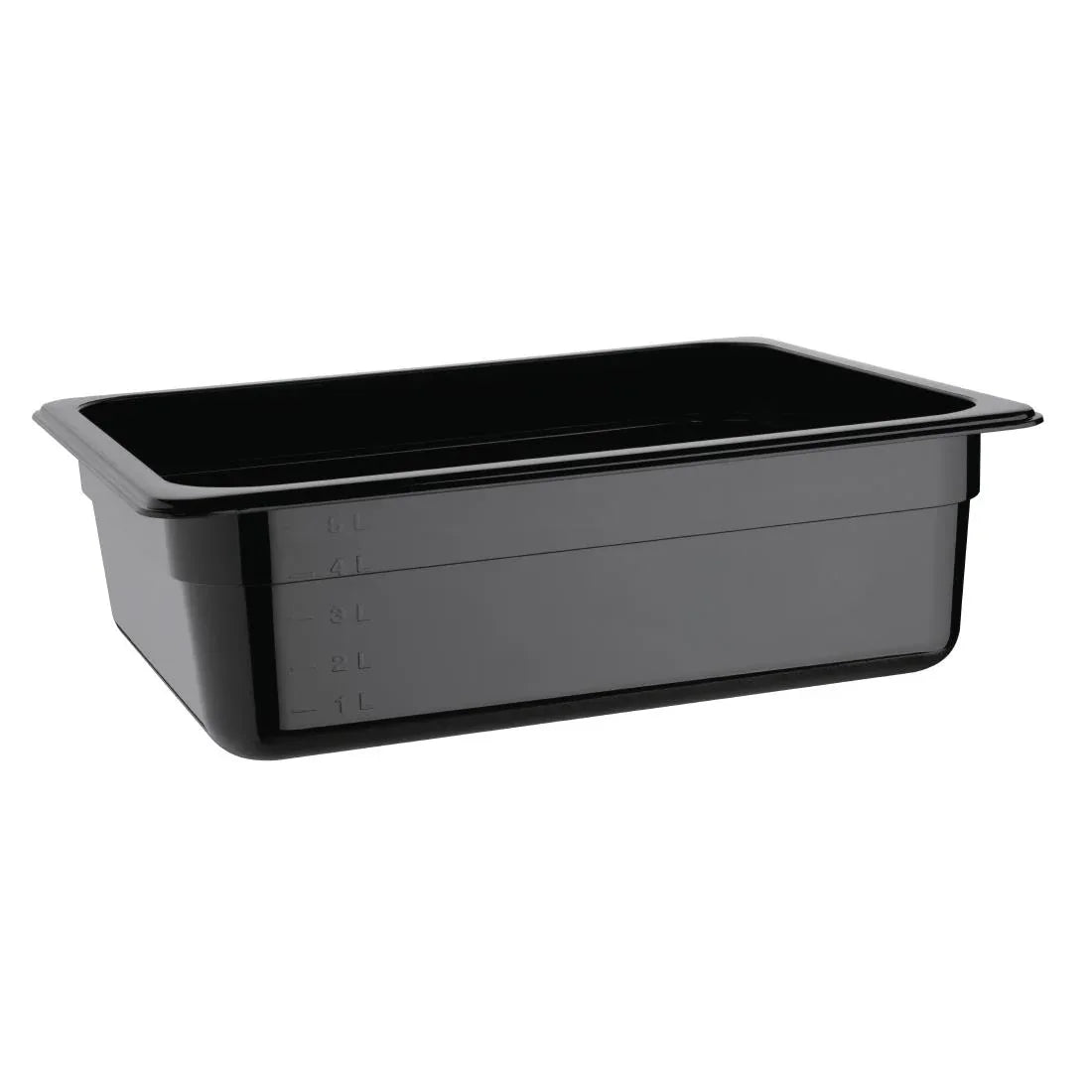 U459 Vogue Polycarbonate 1/2 Gastronorm Container 100mm Black - JD Catering Equipment Solutions Ltd