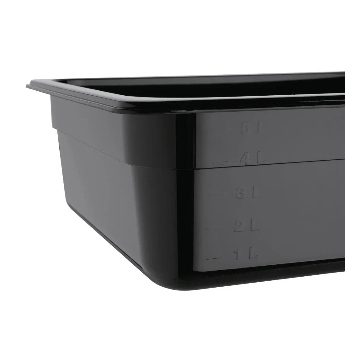 U459 Vogue Polycarbonate 1/2 Gastronorm Container 100mm Black - JD Catering Equipment Solutions Ltd