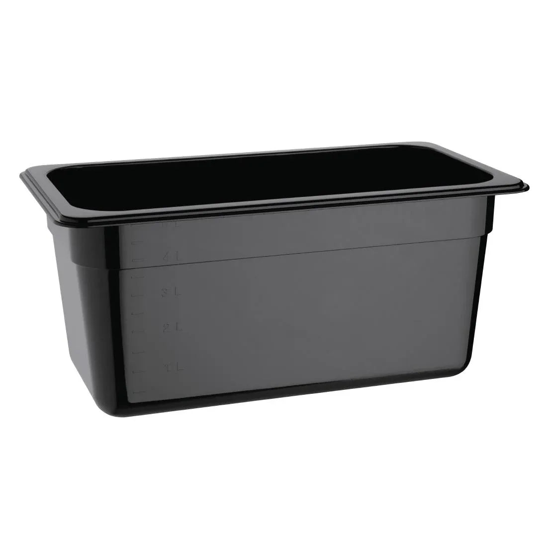 U464 Vogue Polycarbonate 1/3 Gastronorm Container 150mm Black - JD Catering Equipment Solutions Ltd