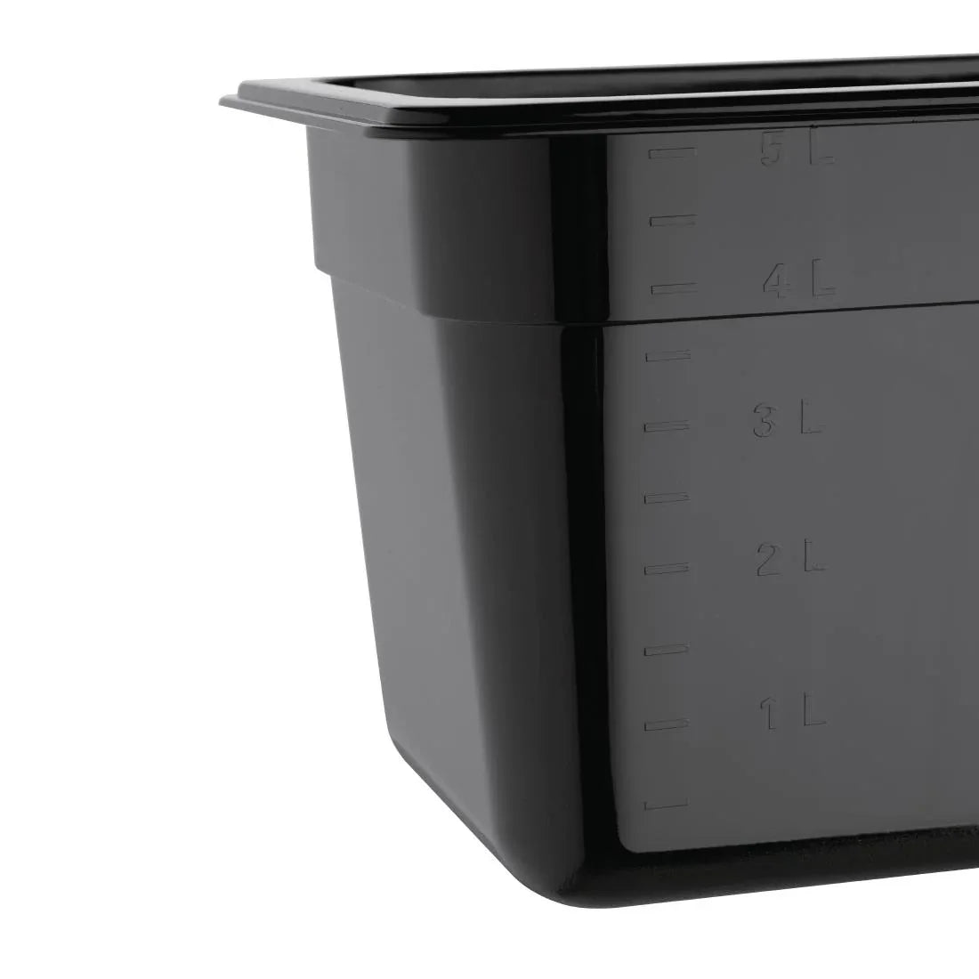 U464 Vogue Polycarbonate 1/3 Gastronorm Container 150mm Black - JD Catering Equipment Solutions Ltd