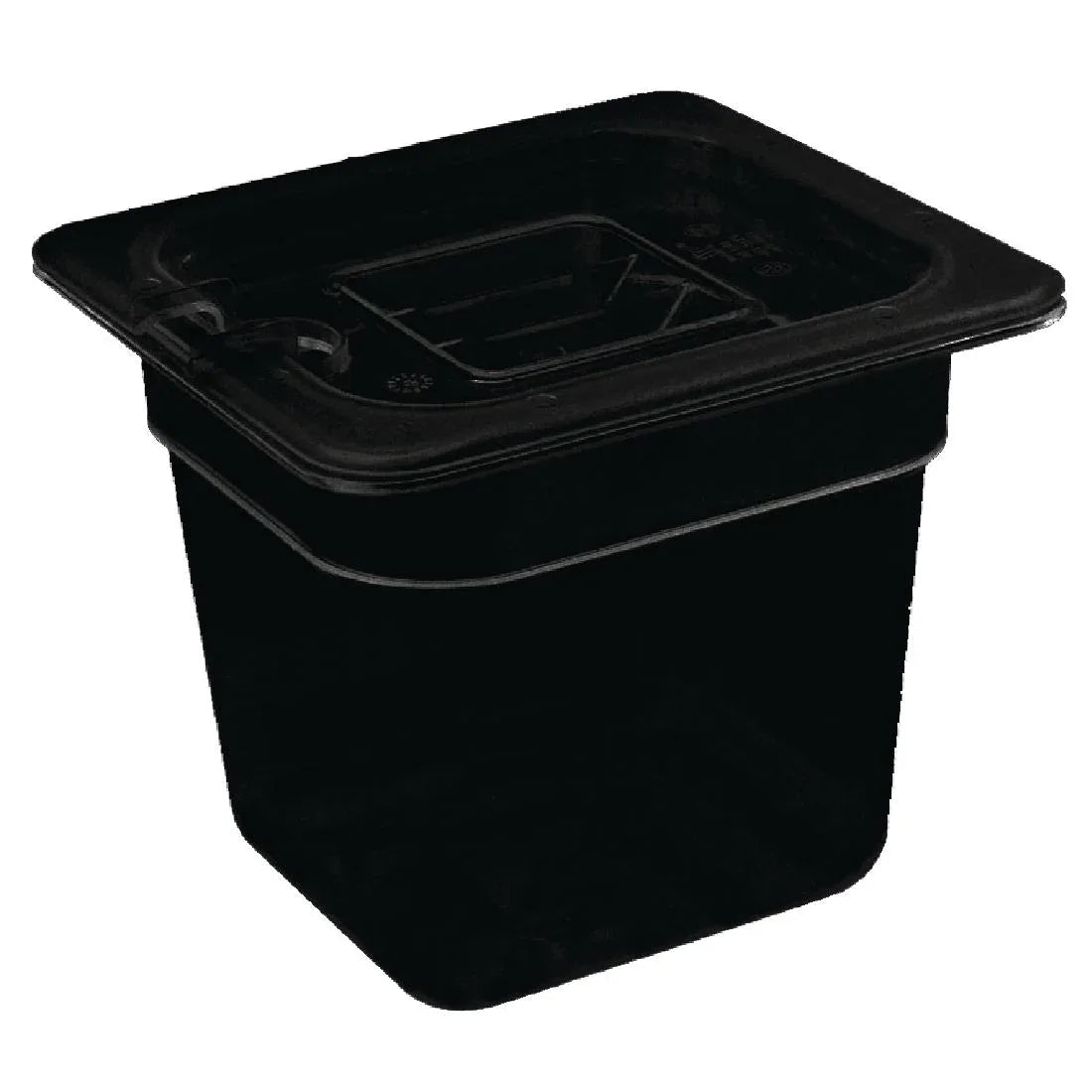 U469 Vogue Polycarbonate 1/6 Gastronorm Container 65mm Black - JD Catering Equipment Solutions Ltd