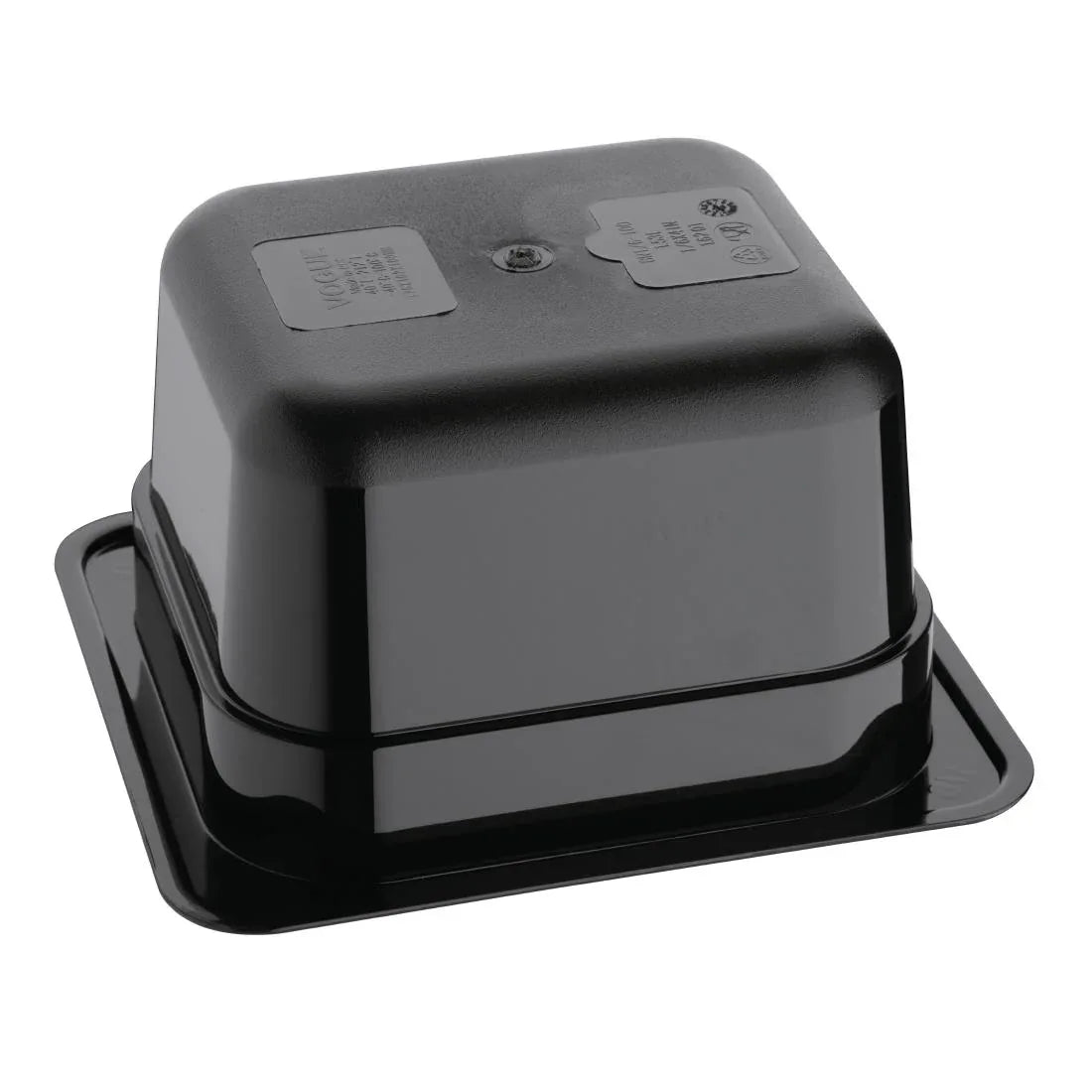 U470 Vogue Polycarbonate 1/6 Gastronorm Container 100mm Black - JD Catering Equipment Solutions Ltd