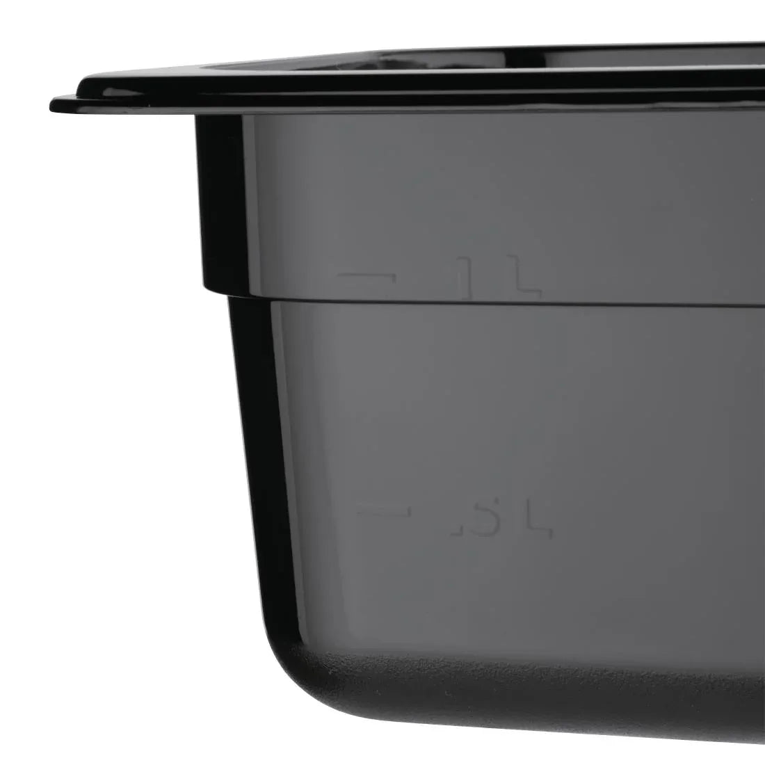 U470 Vogue Polycarbonate 1/6 Gastronorm Container 100mm Black - JD Catering Equipment Solutions Ltd