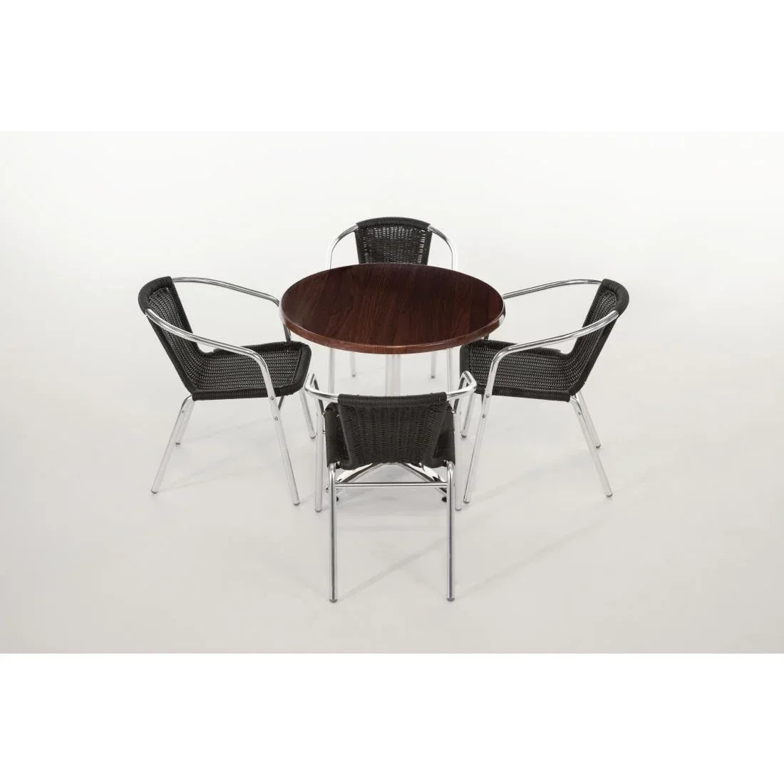 U507 - Bolero Wicker Chair with Aluminium Frame - Black Finish (Pack 4 - JD Catering Equipment Solutions Ltd