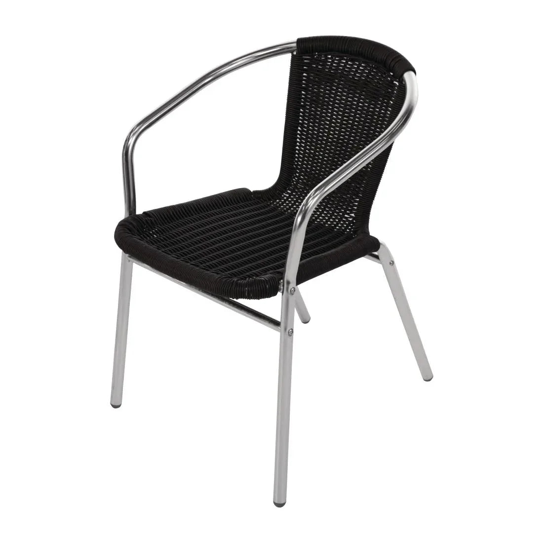 U507 - Bolero Wicker Chair with Aluminium Frame - Black Finish (Pack 4 - JD Catering Equipment Solutions Ltd