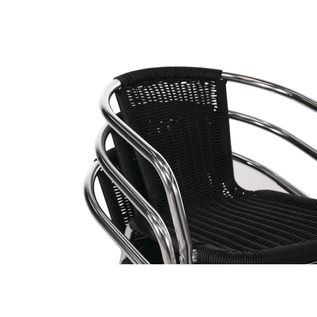 U507 - Bolero Wicker Chair with Aluminium Frame - Black Finish (Pack 4 - JD Catering Equipment Solutions Ltd