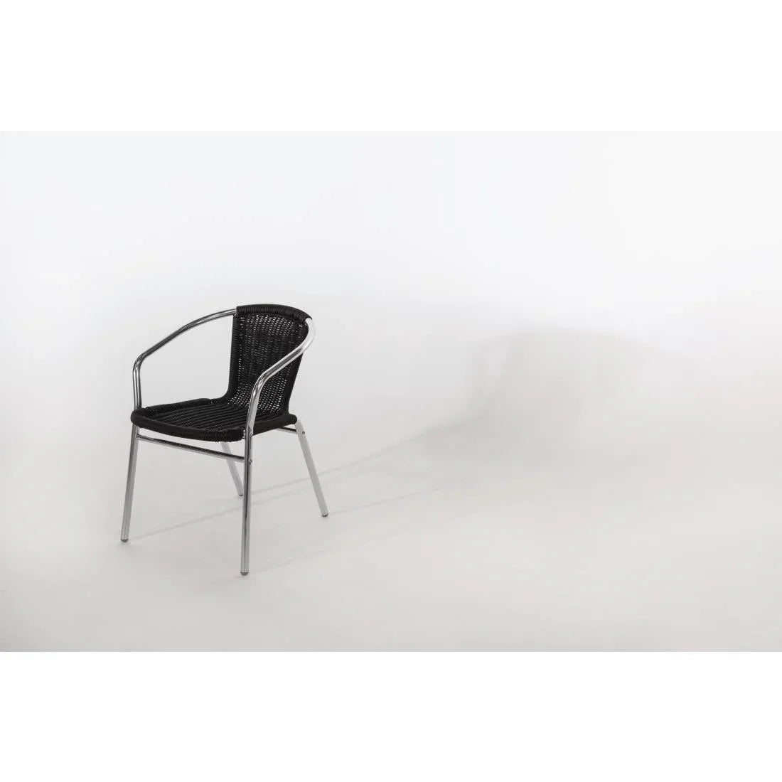 U507 - Bolero Wicker Chair with Aluminium Frame - Black Finish (Pack 4 - JD Catering Equipment Solutions Ltd