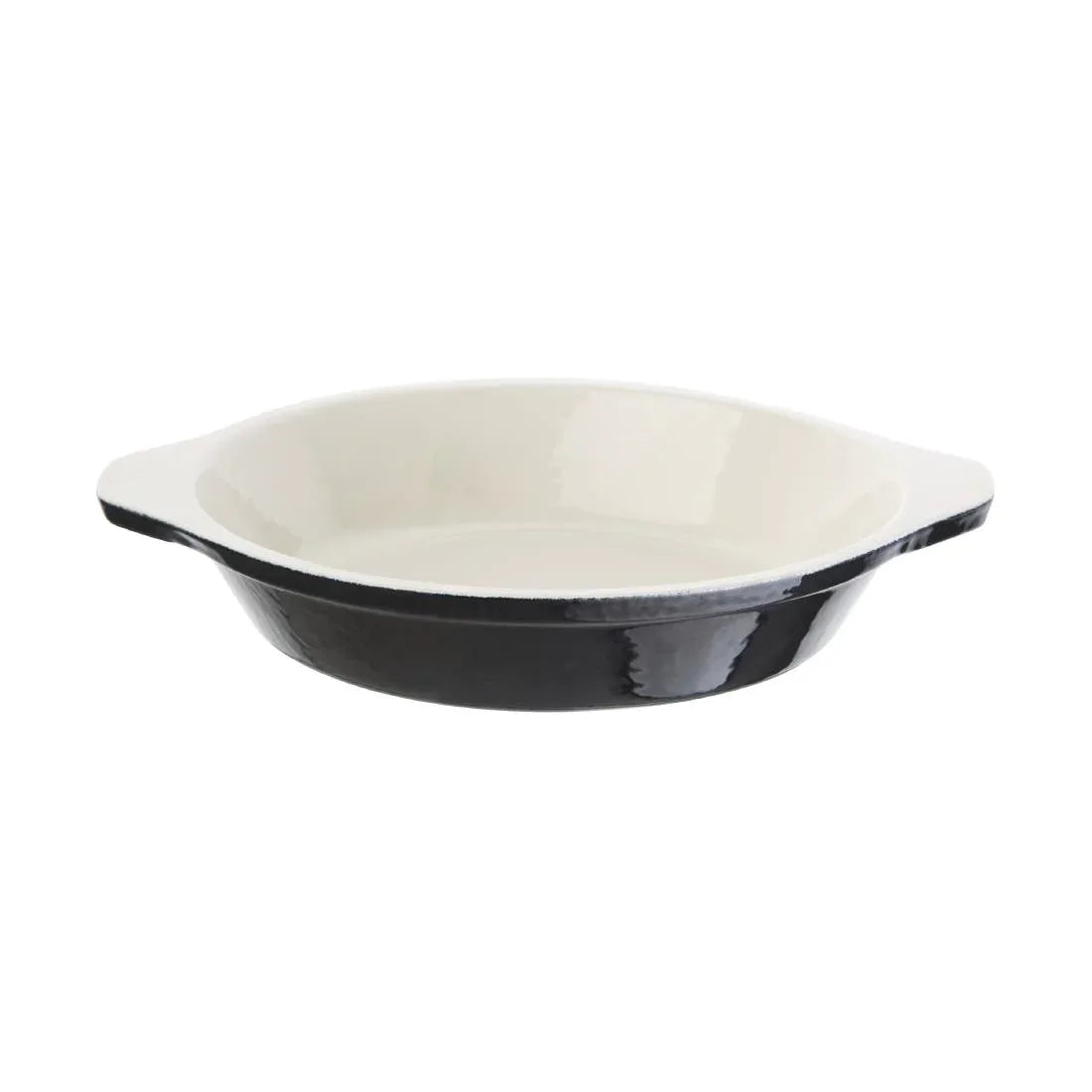 U561 Vogue Black Cast Iron Round Gratin Dish 400ml - JD Catering Equipment Solutions Ltd