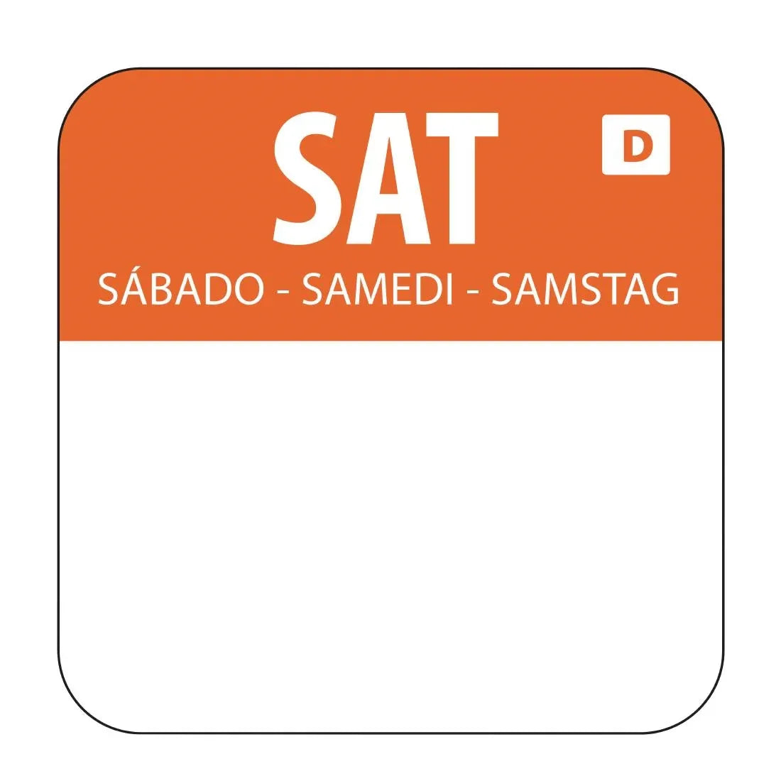 U782 Hygiplas Dissolvable Food Rotation Labels Saturday (Pack of 1000) - JD Catering Equipment Solutions Ltd