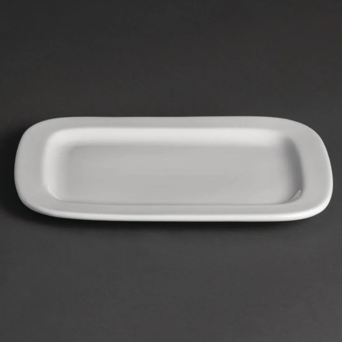 U805 Olympia Whiteware Rounded Rectangular Plates 230mm (Pack of 12) - JD Catering Equipment Solutions Ltd