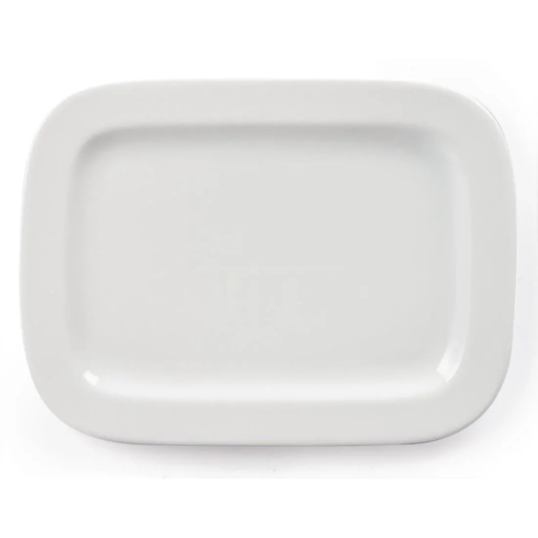 U805 Olympia Whiteware Rounded Rectangular Plates 230mm (Pack of 12) - JD Catering Equipment Solutions Ltd