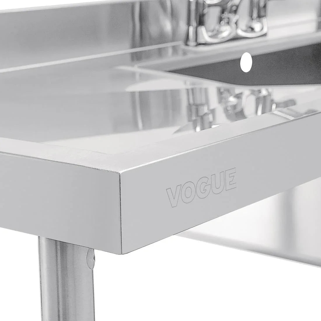 U910 Vogue Stainless Steel Double Sink with Double Drainer 2400mm - JD Catering Equipment Solutions Ltd