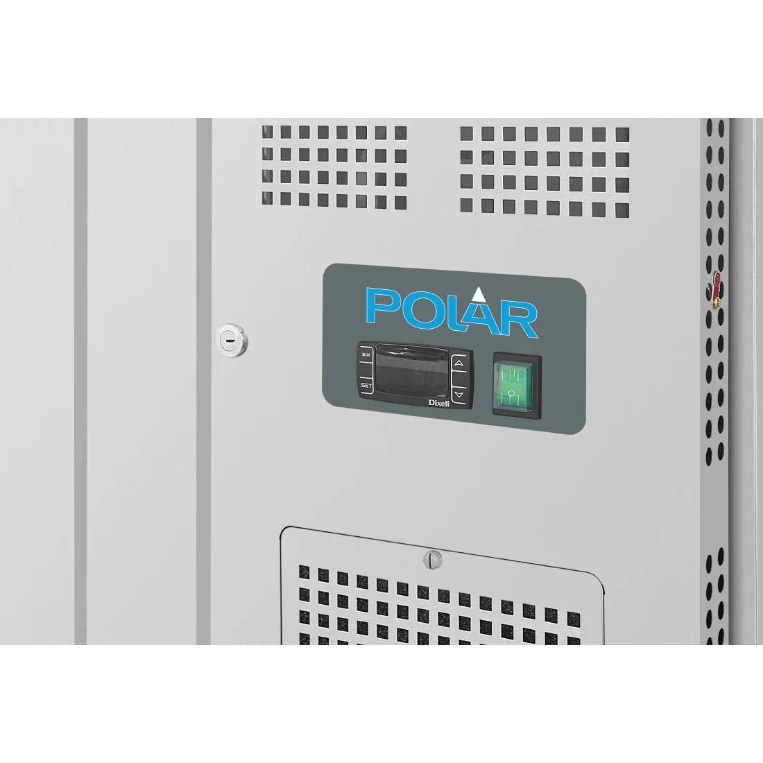 UA019 Polar U-Series GN Saladette Counter with Square Sneeze Guard 4 Door - JD Catering Equipment Solutions Ltd