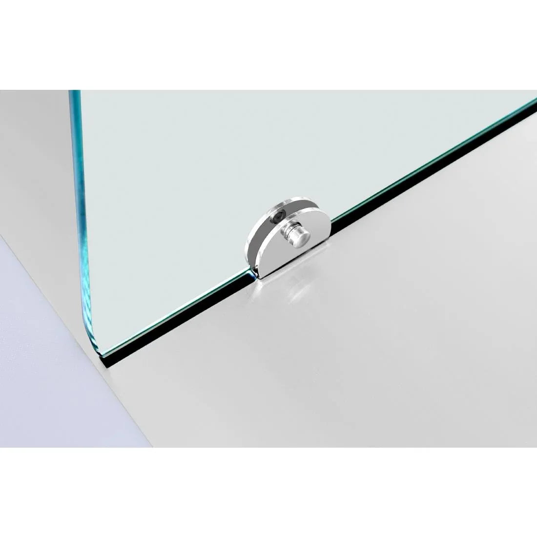 UA019 Polar U-Series GN Saladette Counter with Square Sneeze Guard 4 Door - JD Catering Equipment Solutions Ltd