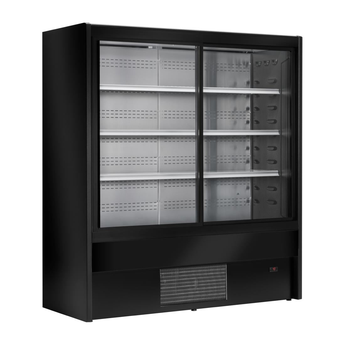 UA054-100 Zoin Cervinho Multideck Display Black with Sliding Doors 1000mm