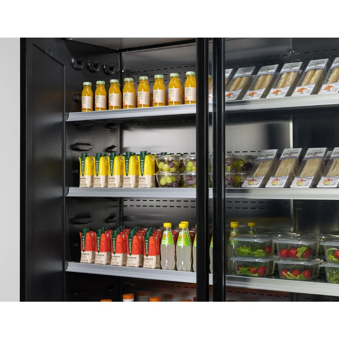 UA054-120 Zoin Cervinho Multideck Display Black with Sliding Doors 1200mm - JD Catering Equipment Solutions Ltd
