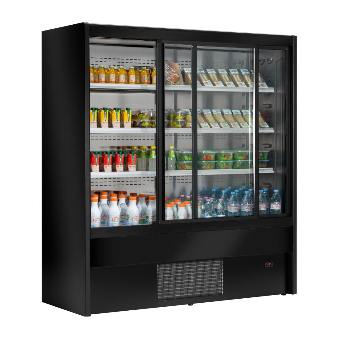 UA054-150 Zoin Cervinho Multideck Display Black with Sliding Doors 1500mm