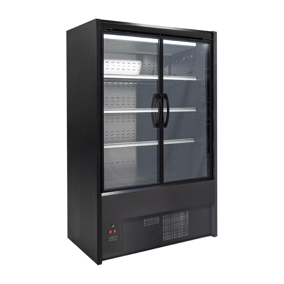 UA055-70 Zoin Cervinho Multideck Display Black with Hinged Doors 700mm